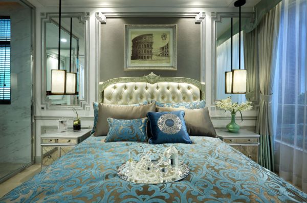 现代蓝色欧式卧室装饰大全