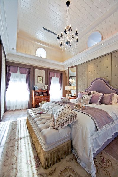 唯美紫色欧式卧室装饰设计