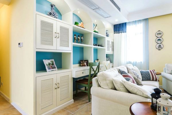 地中海风格家居客厅柜装饰图片