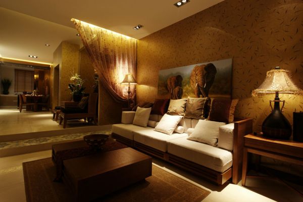 东南亚风格设计三居室内装修图片