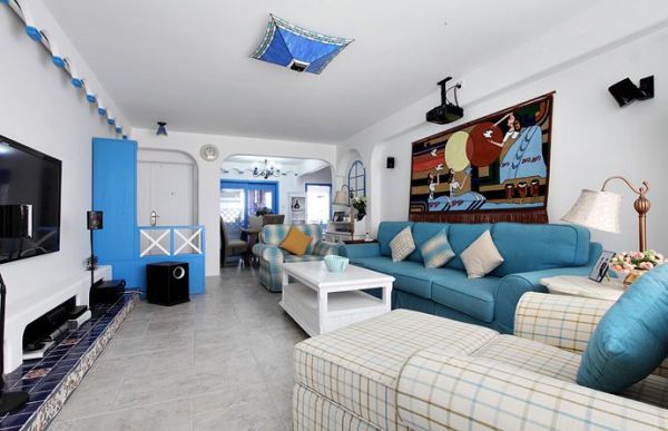 现代地中海风格两居室装修效果图