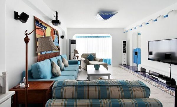 现代地中海风格两居室装修效果图