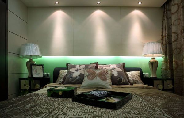 绿色清新中式卧室布置