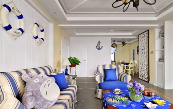 地中海风格设计三居室装修效果图片