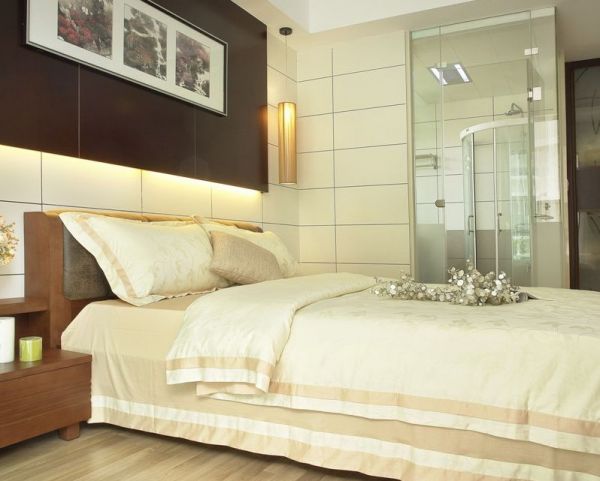现代中式设计卧室装修效果图片