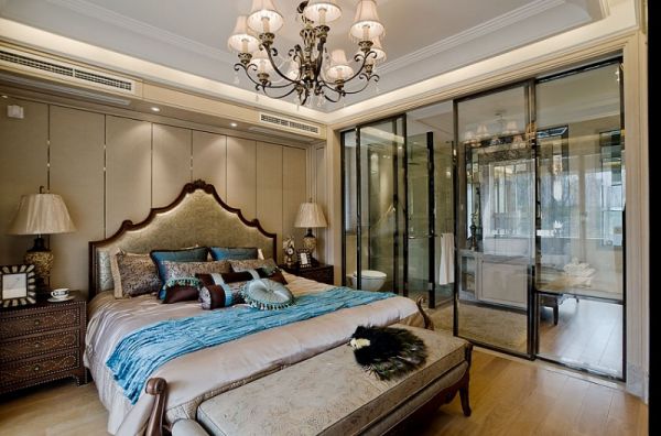 美式风格设计复式家居卧室效果图