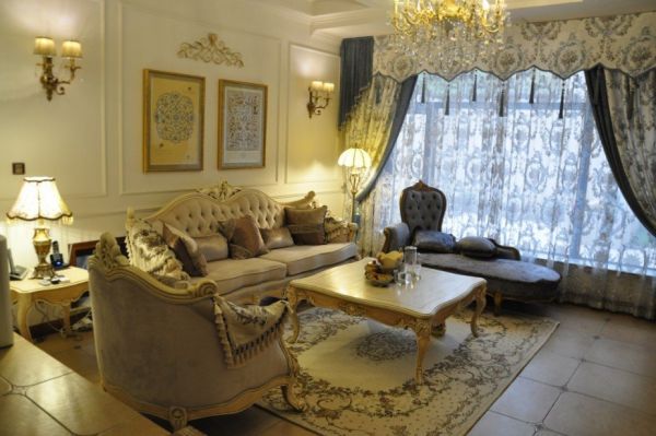 古典唯美欧式客厅布置