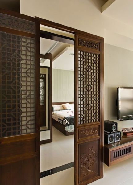中式风格设计室内门装修图片