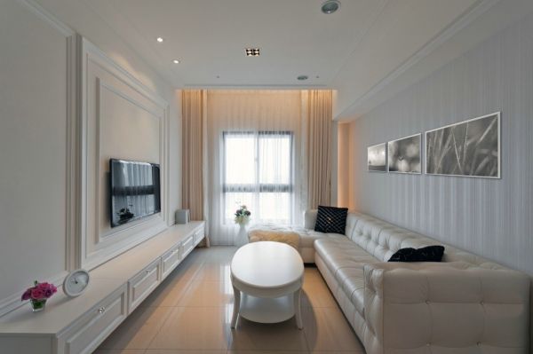 白色梦幻简欧客厅设计