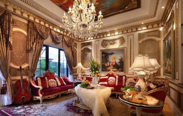 欧式古典风格别墅室内装饰设计效果图片