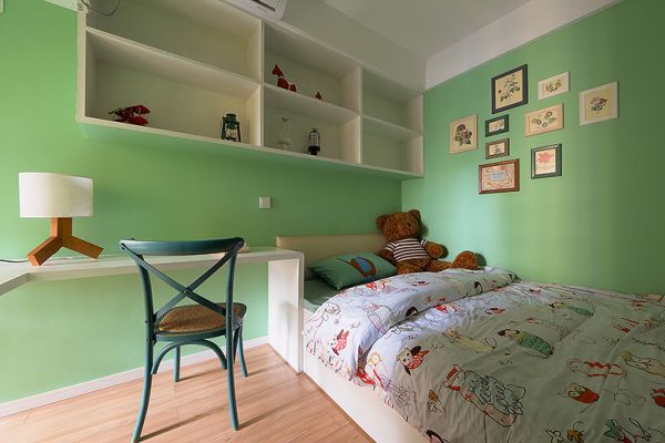 小清新绿色混搭儿童房装饰
