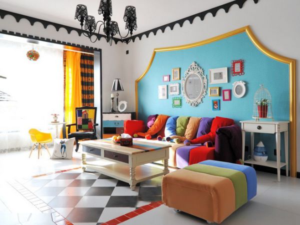 清新地中海风格家装沙发背景墙效果图