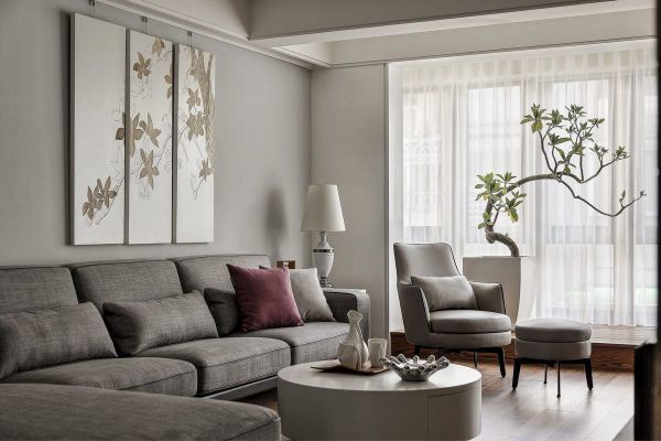 木质宜家风格家装沙发背景墙效果图