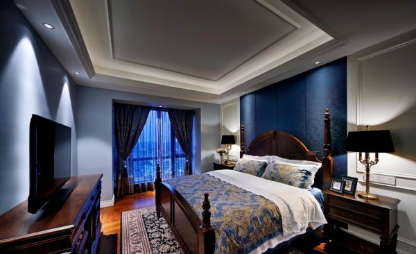 蓝色地中海家装卧室效果图