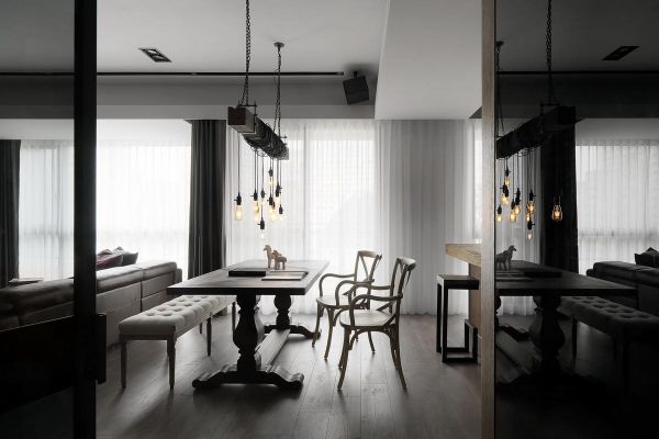 现代美式公寓餐桌设计效果图