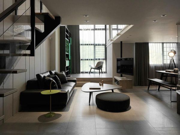 现代美式设计家装客厅效果图