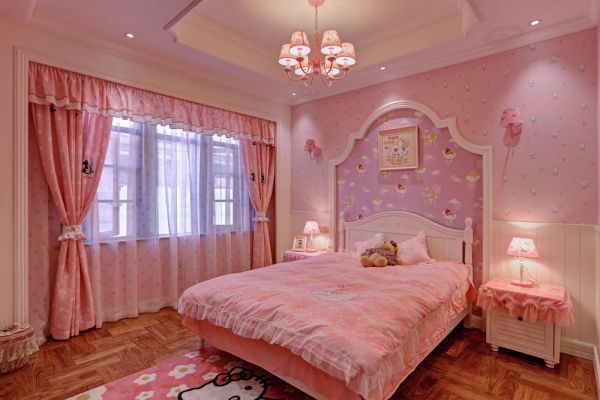 欧式粉红佳人卧室家装效果图