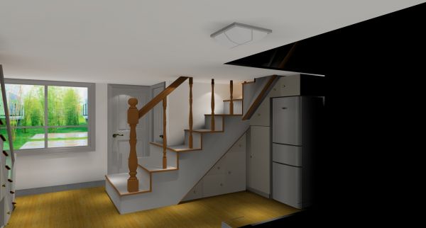 东罗巷-40平米-楼梯柜设计
