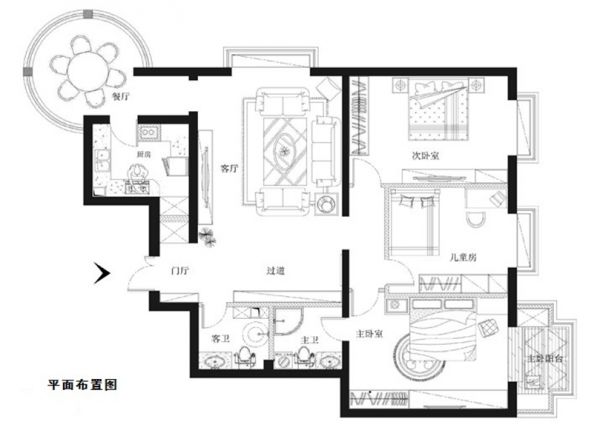 裕龙花园五区160平简欧风格完美家装效果图