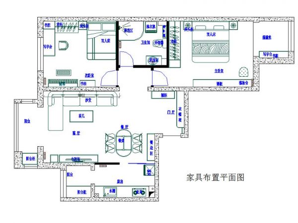 晓月苑五里106平简约时尚效果图设计