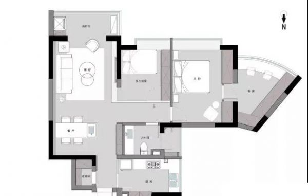 89.6平米现代两居装修案例