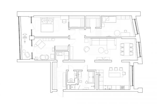 120平米北欧风格三居室装修案例