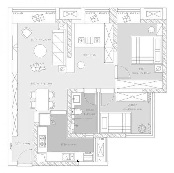 177平米现代风格三居装修案例