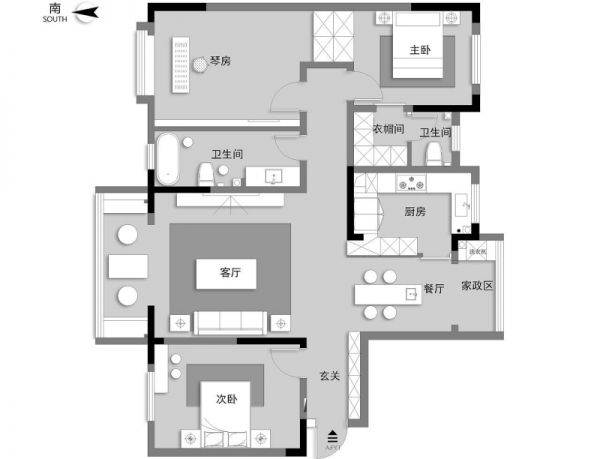 116平米两居室装修案例