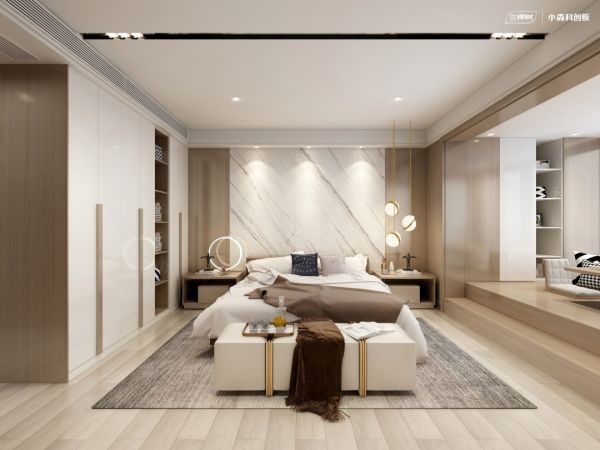 小森科创晶瓷板-酒店卧室空间效果图