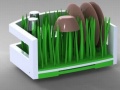 超级经典设计——嫩绿色小草环保碗架