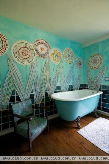 与众不同的设计 10款壁纸打造波西米亚浴室