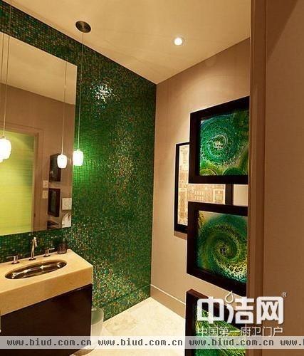 颜色控的卫浴空间 蓝绿色卫浴装修十例