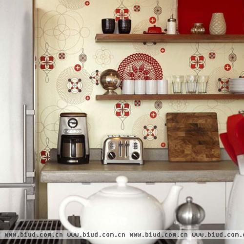 20个厨房壁纸装饰案例 炎夏也爱进厨房(组图)