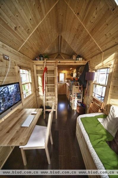 森林系的木质小屋 超小户型创意家居设计(图)
