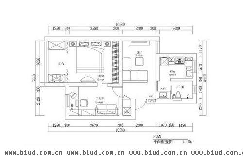 50平米小户型装修图 精致的美家居（组图）