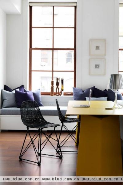充足阳光 翠贝卡紫黄色搭配现代公寓（组图）