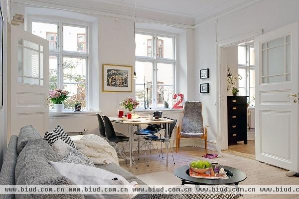 纯净地板安享静谧时光 北欧风格双层公寓(图)