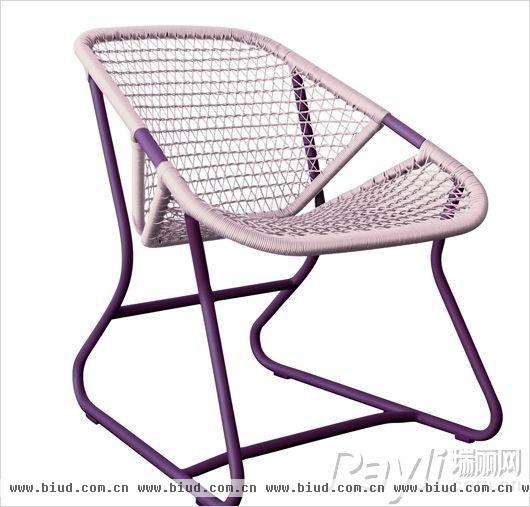 FERMOB 粉紫编织休闲椅　
