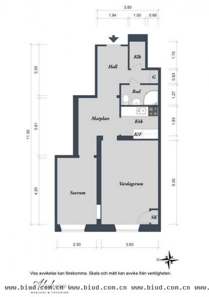 拼花地板个性十足 通透而实用的两室公寓(图)