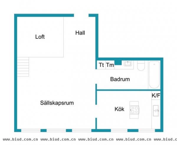 鲜亮配色70平 瑞典惊人细节的小户型公寓(图)