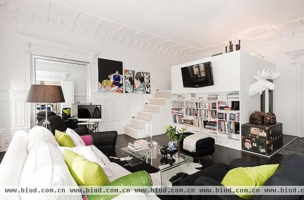 鲜亮配色70平 瑞典惊人细节的小户型公寓(图)