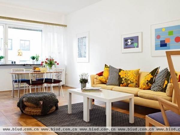北欧风旧居新设计 56平全木地板瑞典公寓(图)