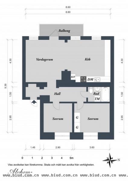 黑白经典彩色点缀 77平米的现代艺术公寓(图)