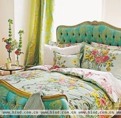 古典床品打造清新自然居家卧室
