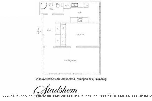 橡木地板简约小户型 41平米清新单身公寓(图)