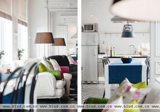 70平黑白色调瑞典公寓 小户型创造大空间(图)