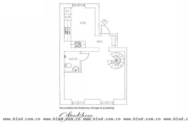 原木地板简约风格 66平米的双层阁楼公寓(图)