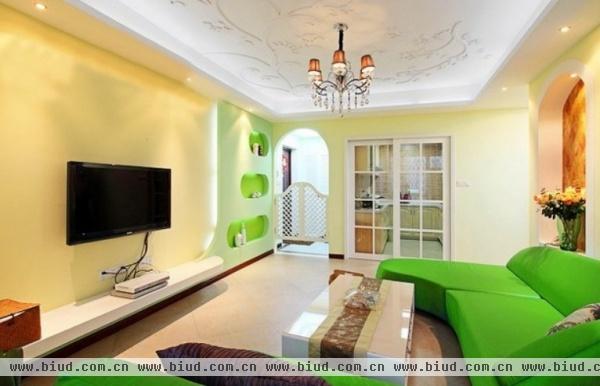 绿色控的色彩搭配法 8万装70平一居室
