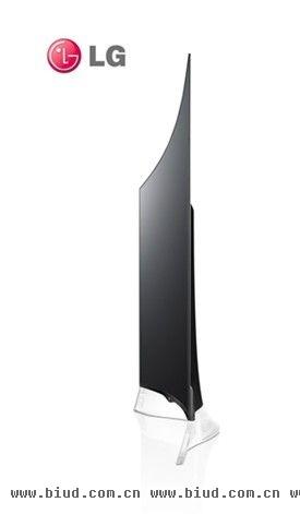 LG电子推出的曲面OLED电视，侧面设计精巧