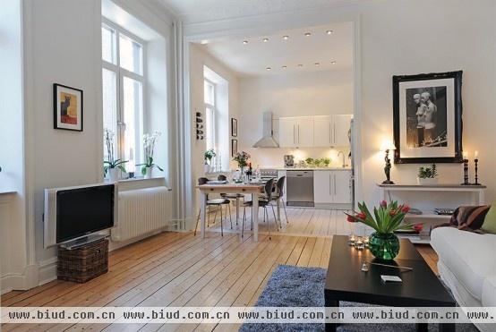 58平开放式瑞典风格家居设计